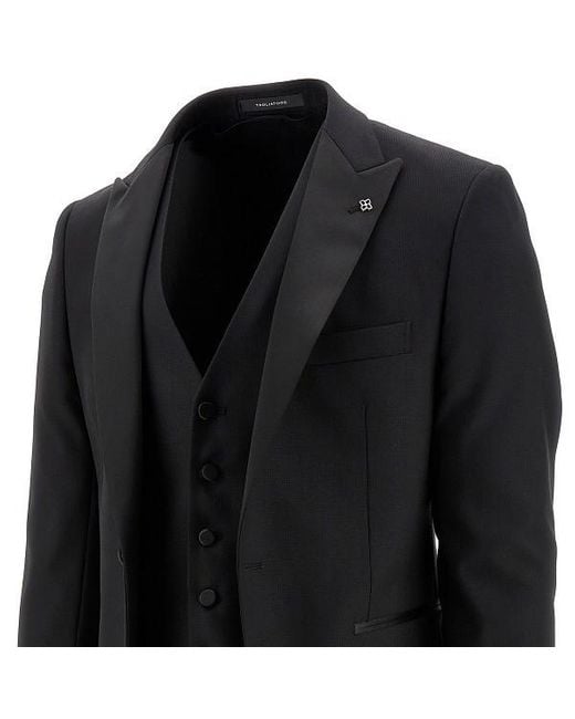 Tagliatore Black Long-Sleeved Suit for men