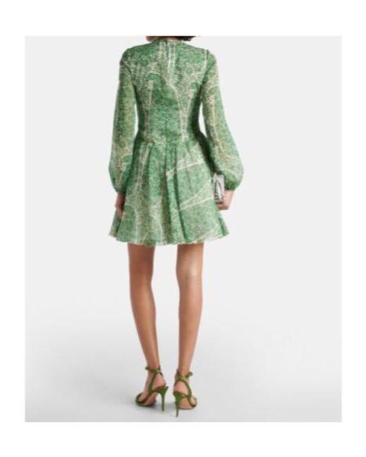 Giambattista Valli Green Printed Silk Georgette Minidress
