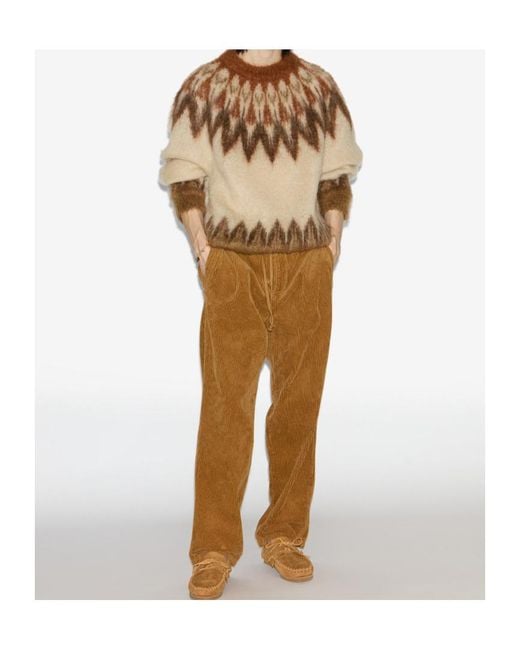 Isabel Marant Brown Corduroy Drawstring Pants for men