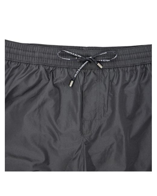 Dolce & Gabbana Gray Drawstring Swim Shorts for men