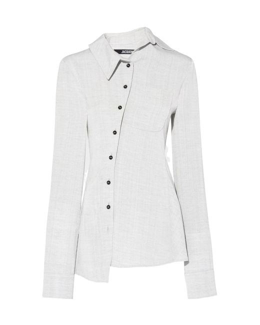 Jacquemus White La Chemise Pablo Asymmetric Shirt