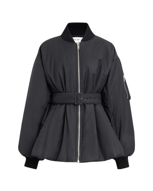 Alaïa Black Belted Bomber Jacket