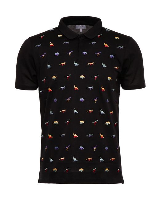 Lanvin Black Short Sleeve Polo Shirt for men