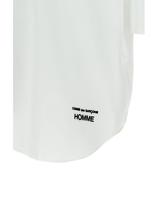 Comme des Garçons White Logo Embroidery Shirt for men
