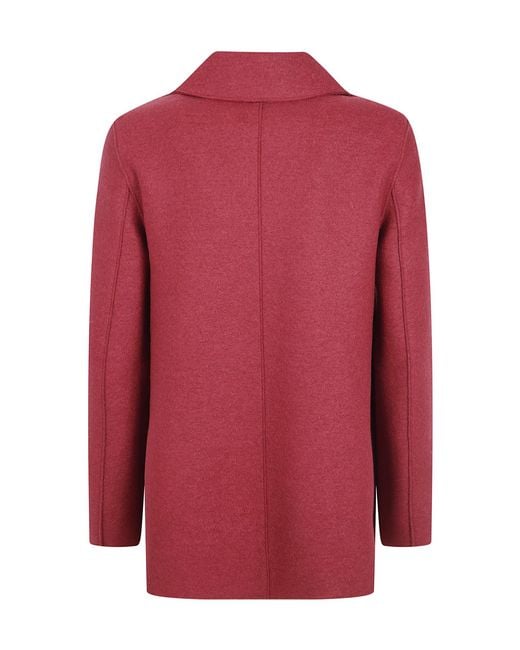 Harris Wharf London Red Double-Breasted Cropped Coat