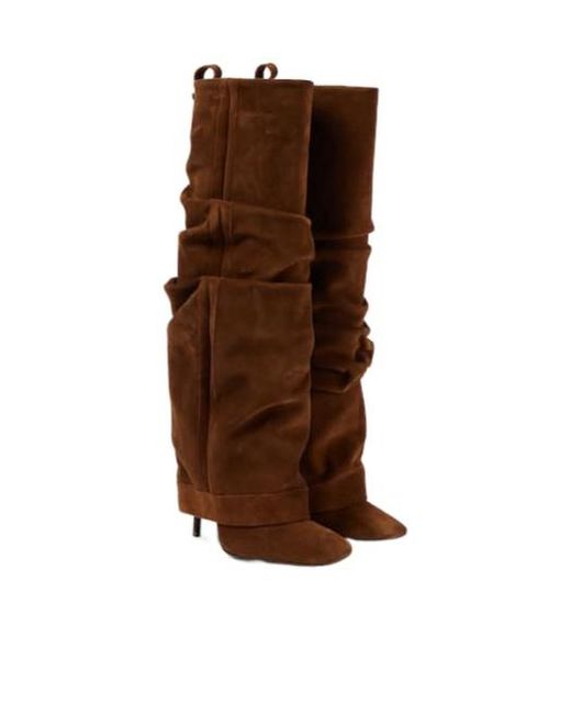The Attico Brown Rea Knee-High Boots