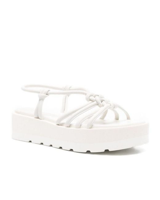 Gianvito Rossi White Round-Toe Platform Sandals