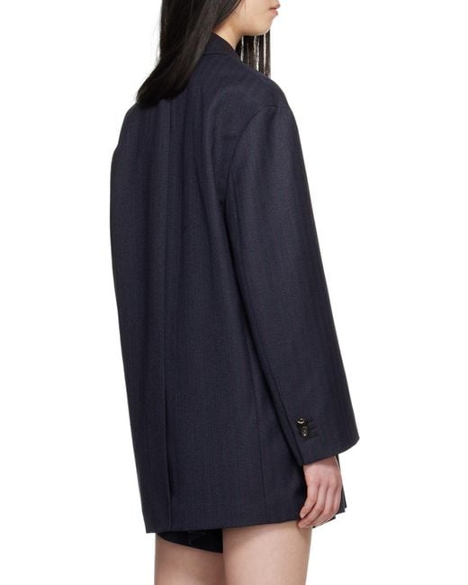 Bottega Veneta Blue Striped Belted Jacket