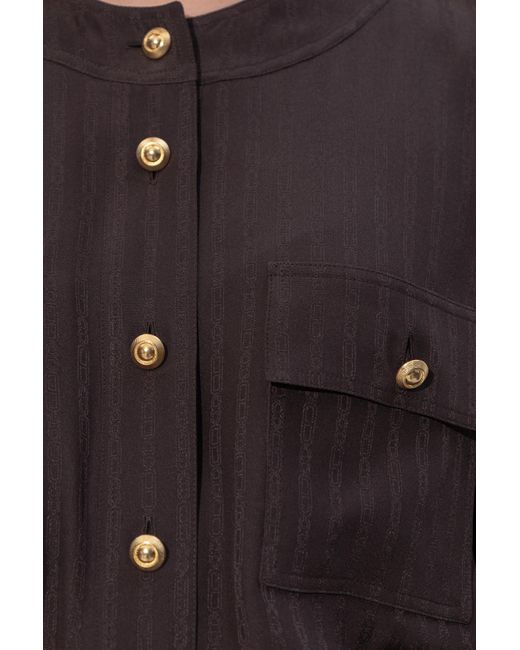 Tom Ford Purple Striped Whitney Fluid Long Shirt Dress