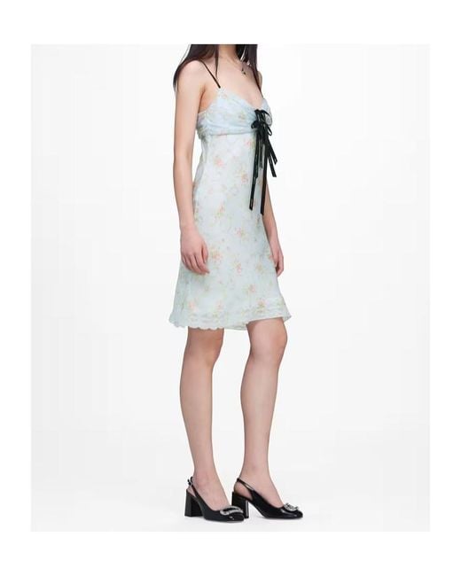 Marc Jacobs White Blurred Floral Slip Dress