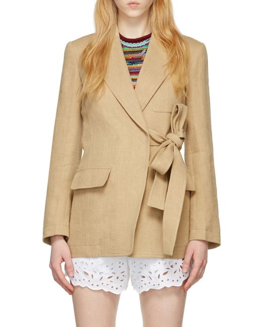 Chloé Natural Side-Tie Single-Breasted Jacket