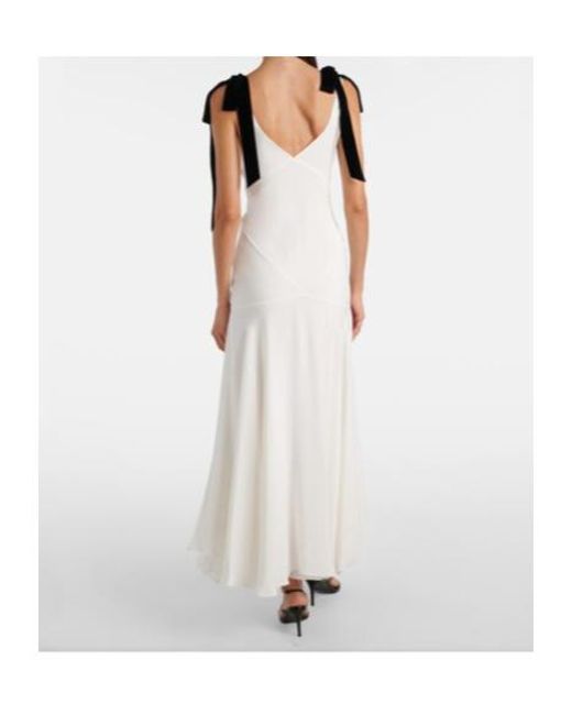 Rodarte White Silk Crepe Maxi Dress