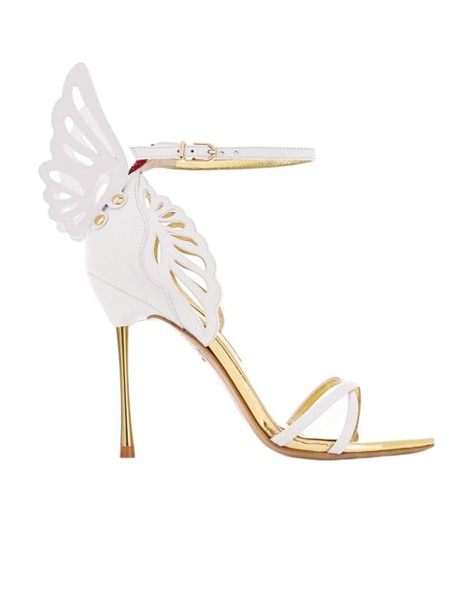 Sophia Webster White Round Head High-Heeled Sandals