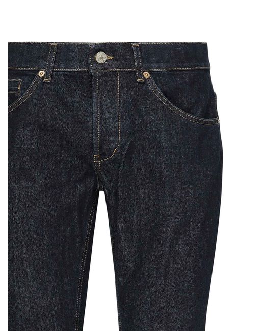 Dondup Blue Stretch Low-Rise Jeans for men