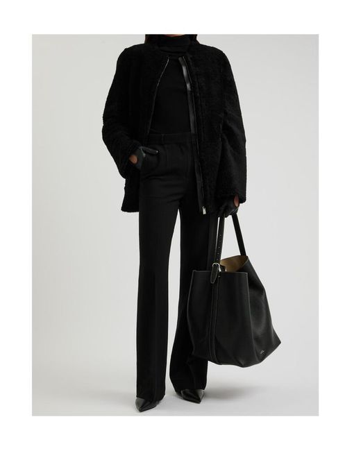 Totême Black Shearling Coat