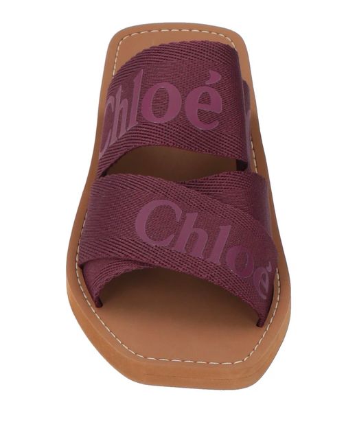 Chloé Purple Comfortable Square-Toe Printed Sandals