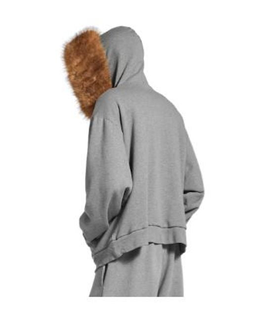 Balenciaga Gray Luxury Script Oversized Zip-Up Hoodie for men