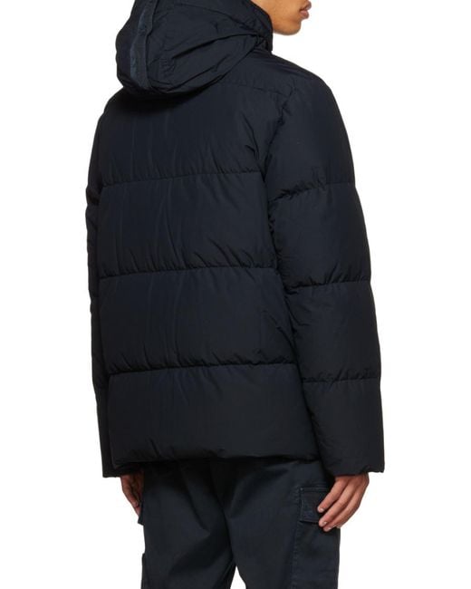 Stone Island Blue Compass-Patch Puffer Jacket for men