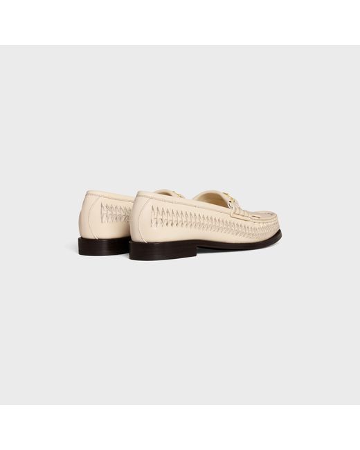 Céline White Luco Braided Loafer