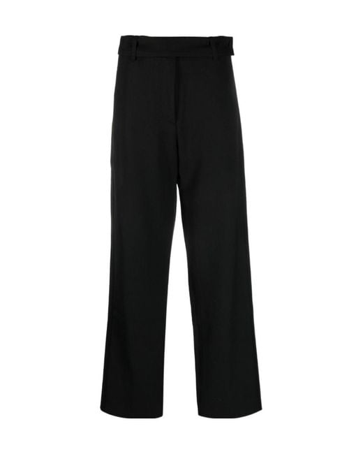 Studio Nicholson Black Virgin Wool Wide-Leg Trousers