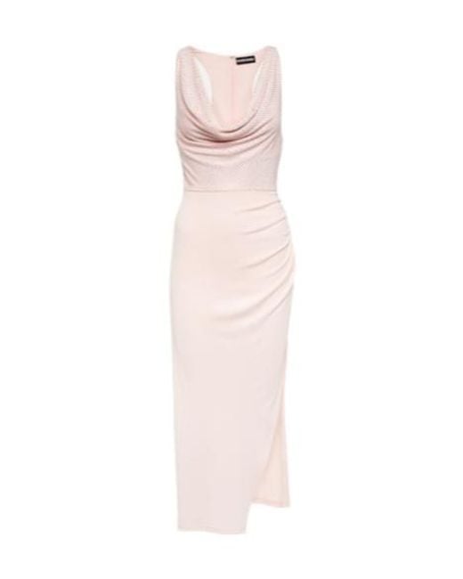 David Koma Pink Crystal-Embellished Midi Dress