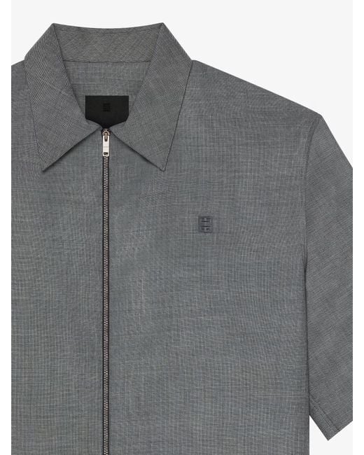 Givenchy Gray Collared Short-Sleeve Shirt for men