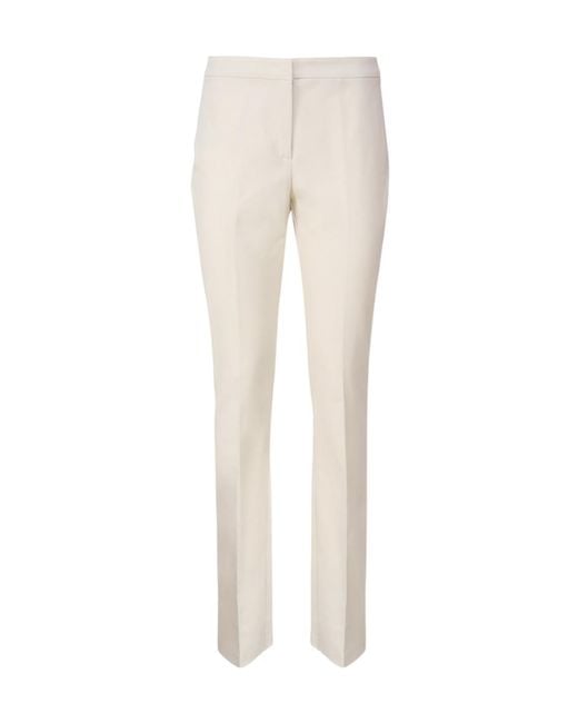Pinko White Straight Leg Pleated Trousers