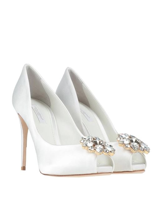 Dolce & Gabbana White Peep-Toe High Heels