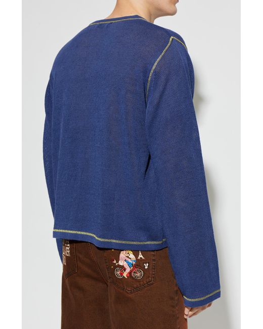 Carne Bollente Blue Spell It Out Sweater for men