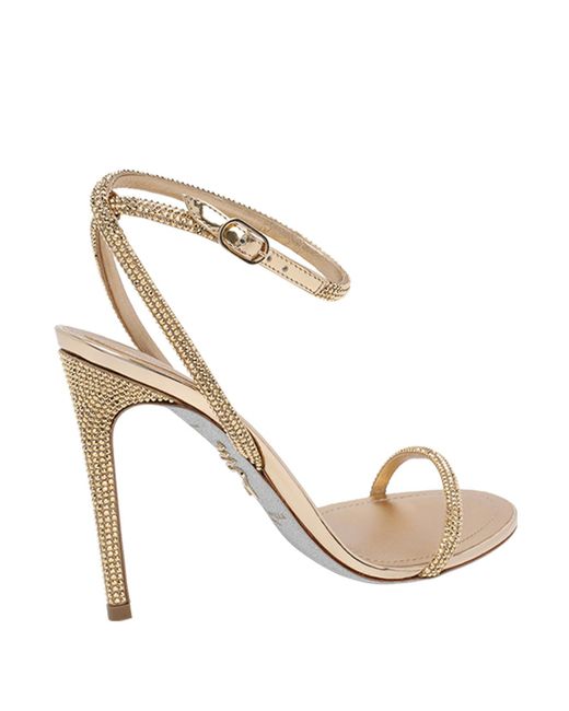 Rene Caovilla White René Caovilla Embellished Heeled Sandals