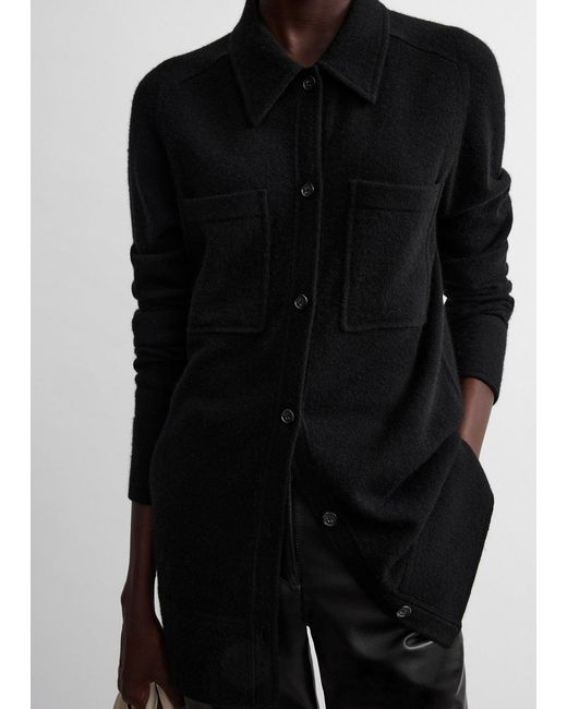 Totême Black Button-Up Chest-Pocket Shirt