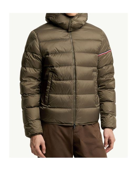 Moncler Green Ravenlock Hooded Short Down Jacket for men