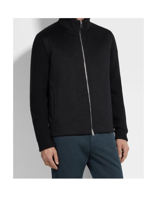 Zegna Black Oasi-Cashmere Cardigan for men