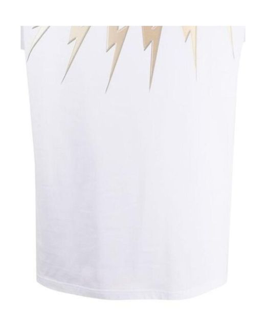Neil Barrett White Pattern Printed T-Shirt for men