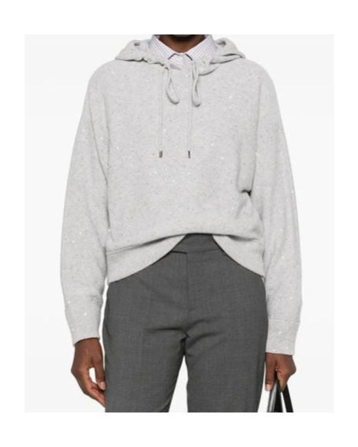 Antonelli Gray Drawstring Hooded Sweater