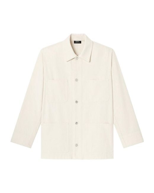 A.P.C. White Perec Denim Jacket for men