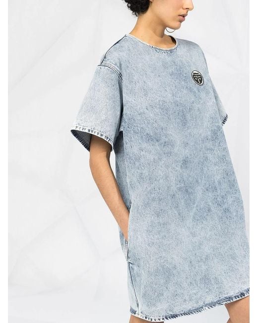 MM6 by Maison Margiela Blue Acid-Wash Denim Dress