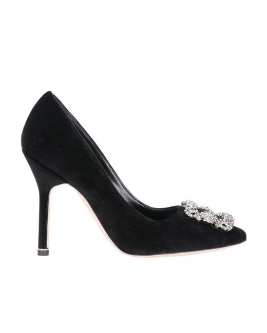 Manolo Blahnik Black Logo High Heels