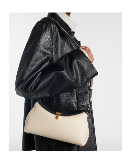 Totême  Natural T-Lock Leather Clutch