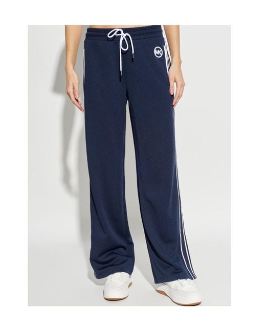 Michael Kors Blue Michael Logo Embroidered Sweatpants