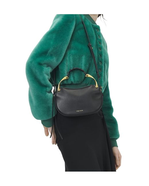 McQueen Black Wishbone Mini Tote Bag