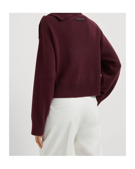 Brunello Cucinelli Red Cashmere Sweater