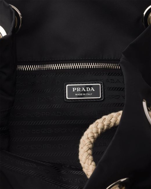 Prada Black Mariner Medium Re-Nylon Tote Bag for men