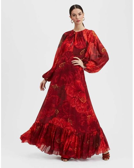 LaDoubleJ Red Eve Open-Back Maxi Dress
