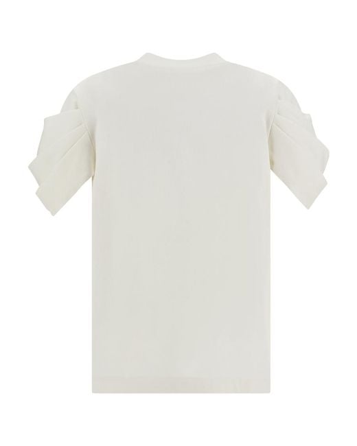 McQueen White Smock Stitch-Detailed Crewneck T-Shirt