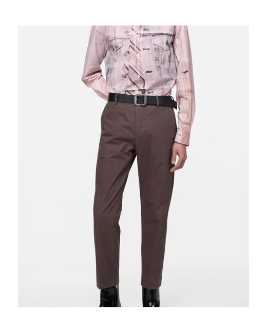 Acne Brown Tailored Cotton Trousers for men