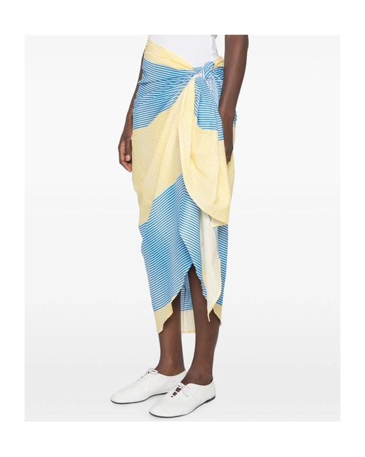Frankie Shop Blue Striped Skirt