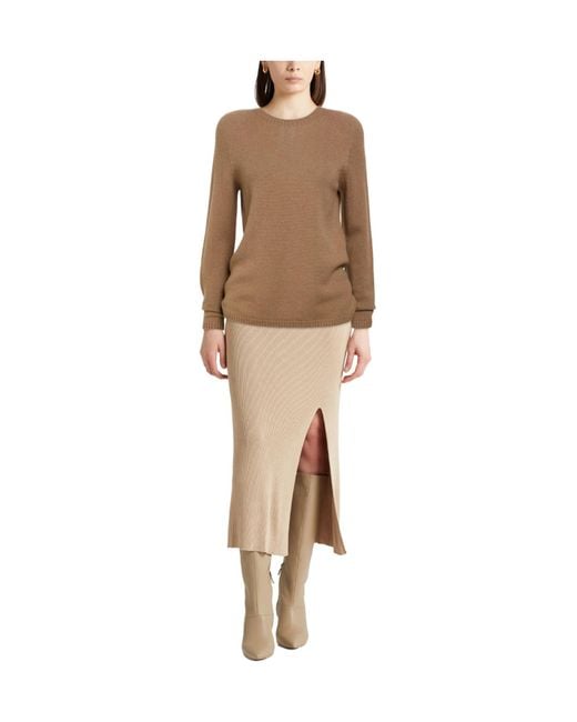 Max Mara Brown Simple Solid-Color Knitted Sweater