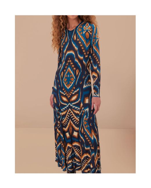 FARM Rio Pineapple Ikat Maxi Dress in Blue