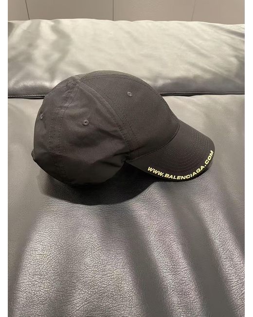 Balenciaga Black Logo Embroidered Mesh Baseball Cap for men